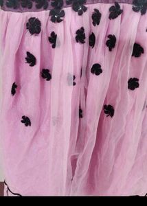 Chic Pink &amp; Black Lace kurta