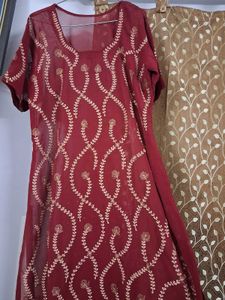 Maroon Georgette Suit