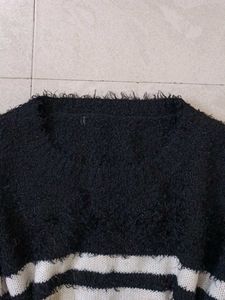 Striped Fuzzy Knit Sweater