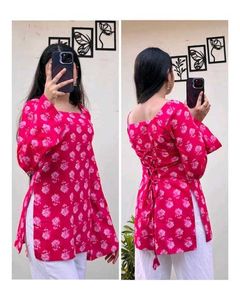 Kurta Corset Back Kurti - Pink Floral