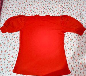 Red Puff Sleeve Top