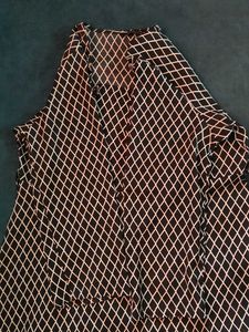 Chic Black &amp; White Diamond Print Dress
