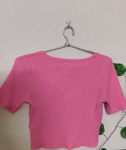 pink crop top