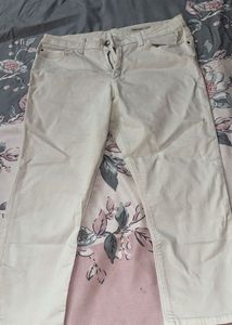 Cream Casual Pants