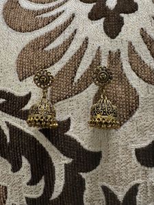 Antique Oxidised Jhumka Earrings