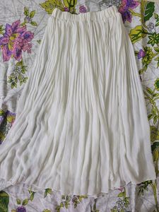 White Pleated Skirt