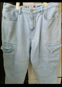Light Wash Cargo Jeans