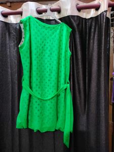 Green Polka Dot Sleeveless Top