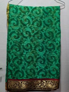 Elegant Green &amp; Maroon Saree