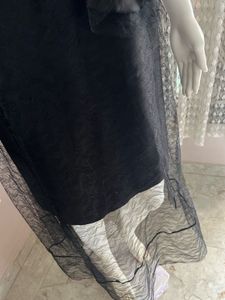Chic Black Sheer Overlay Dress
