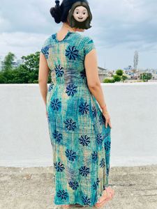Beautiful Teal &amp; Beige Gown