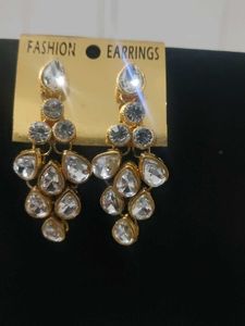 Elegant Drop Earrings with Clear Stones