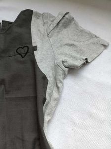 Grey Dress with Heart Deta