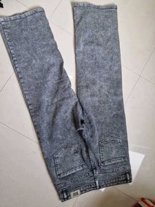 Acid Wash Gray Denim Jeans