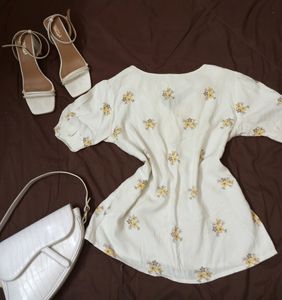 Korean White Cotton Top