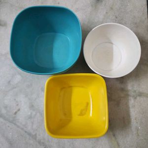 Set of 3 Colorful Snacks Bowls