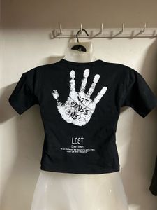 Black Graphic Crop Top