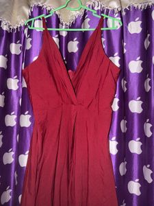 Wine Red Elegant Maxi Dress