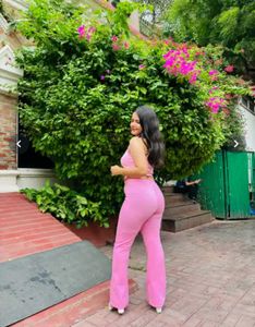 New Pink Cut-out pants