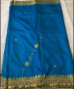 Blue pure wedding kanjeevaram silk saree