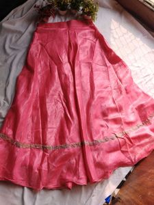 Pink Ethnic Skirt with Gold Detail