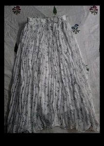 Pleated Floral Print Ethnic Skirt