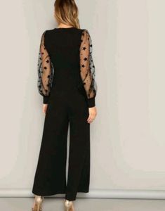 Chic Black Jumpsuit with Star Sleeves