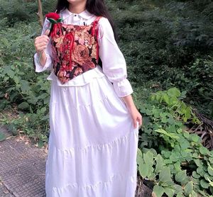 Bohemian Floral Corset Dress wear only one time
