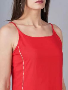 Vibrant Red Kurta Set with Pants
