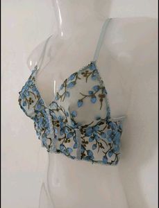Sheer Floral Embroidered Bralette