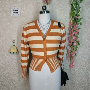 Retro Striped Cardigan