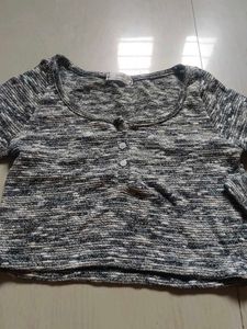 Cozy Marled Knit Cropped Top