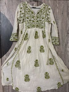 Embroidered Kurta with Mirror Work