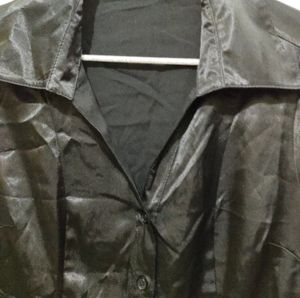 Majora black silk top with sash