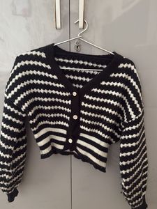 Striped Cropped Cardigan