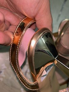 Sparkling Rose Gold Block Heels