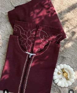 Elegant Maroon Kurta Set with Embroidery