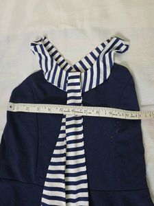 Girls Dark Blue Halter Neck Dress