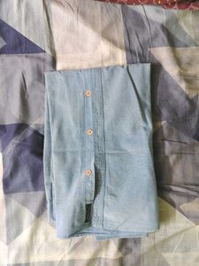 Easybuy Men's Light Blue Casual Button-Down Shirt