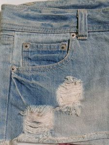 Distressed Denim Shorts