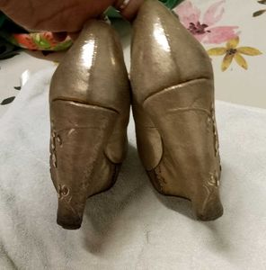 silver wedge heels