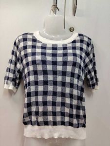 Stylish Checked Half Sleeve Top
