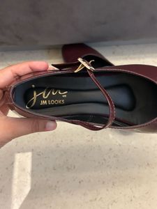 Elegant Burgundy Patent Mary Jane Flats for Women