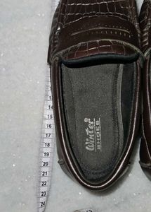 kids Dark Brown Crocodile Loafers