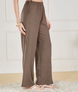 Shein Comfortable Brown Linen Pants