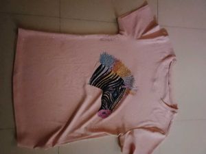 Pink Zebra Graphic T-Shirt