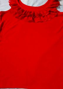 Red Ruffled Tank Top