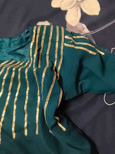 Teal Kurta with Gold Embellishment