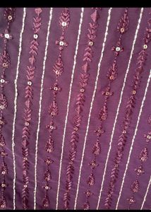 Elegant Purple Embroidered Maxi Dress