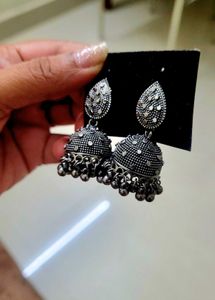 Elegant Oxidised Jhumka Earrings
